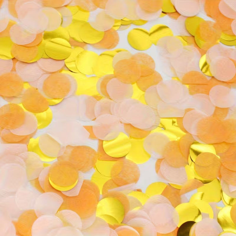 Orange & Golden Round Tissue Confetti