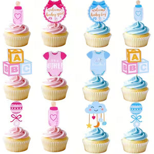 24pcs Gender Reveal Cupcake Toppers