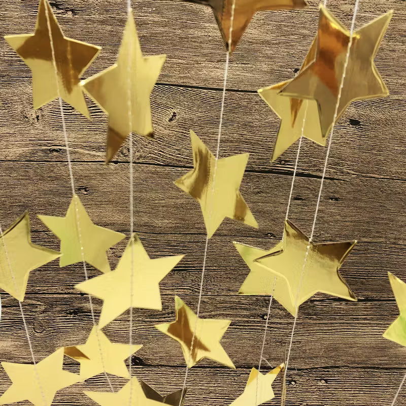3pcs Golden Star Flag Decoration Set