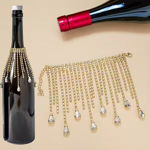 Crystal Wine Bottle Ornament Gold