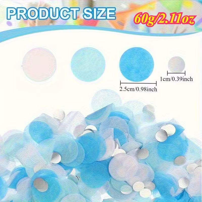 Blue White and Silver Bulk Paper Confetti