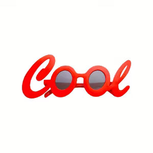 Red "COOL" Character Party Glasses