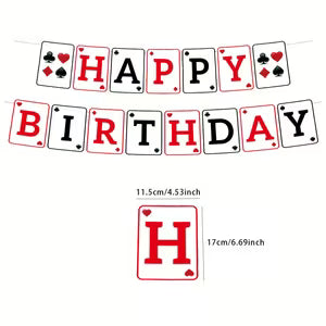 Poker-Themed “Happy Birthday” Banner