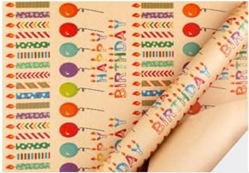 Brown Kraft Birthday Gift Wrapping Paper Style 2