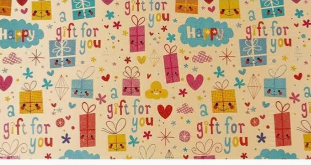 Brown Kraft Birthday Gift Wrapping Paper Style 5