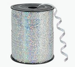 228.6m Metallic Curly Ribbon Balloon Rope (Silvery)