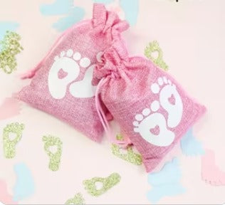 5pcs Pastel Pink Drawstring Gift Bags