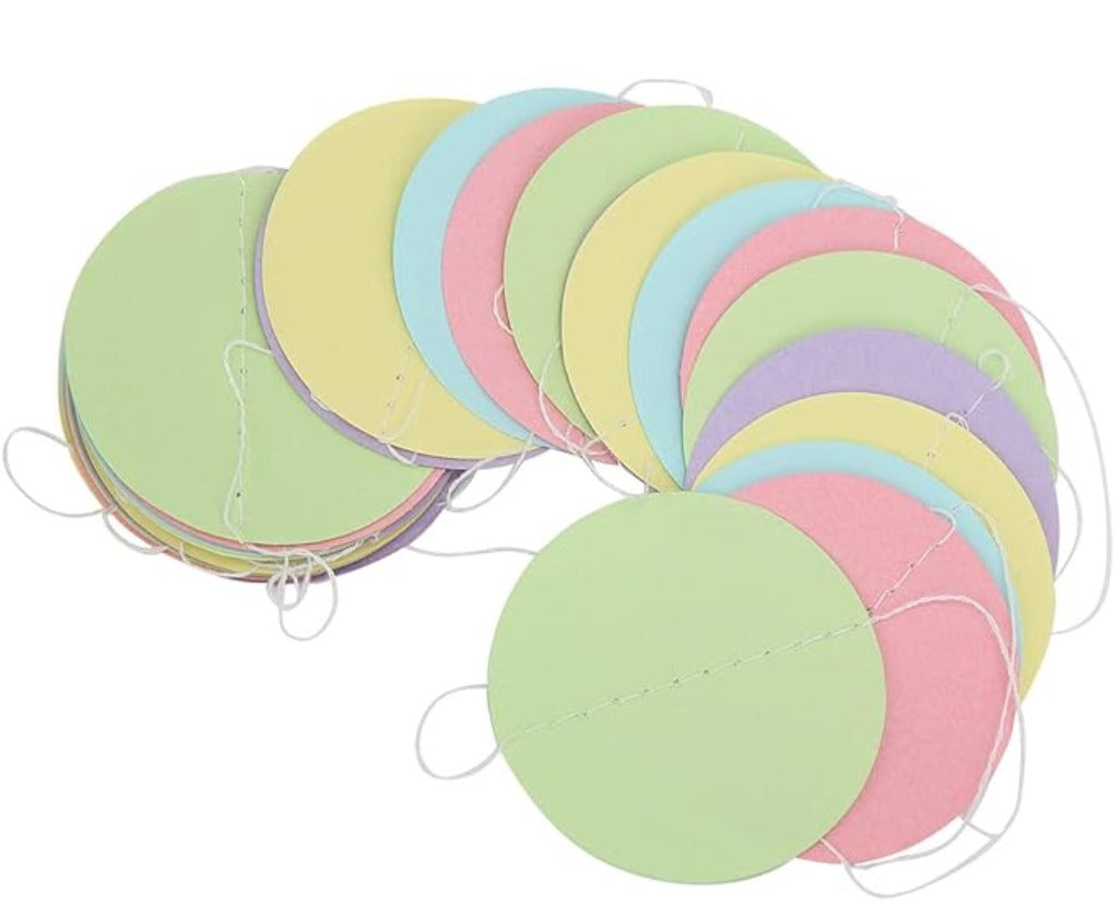 Paper Circle Garland – Rainbow Macaron Color