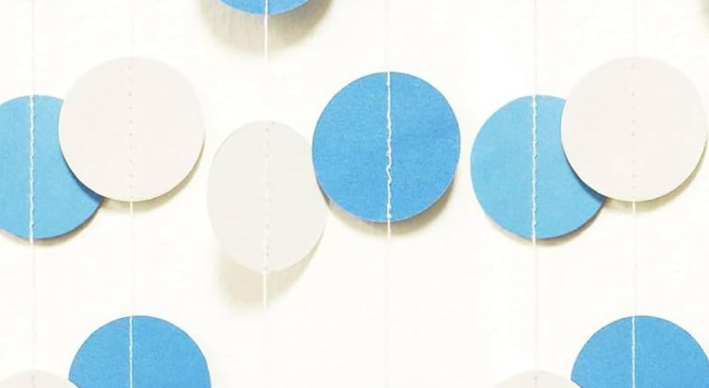 Paper Circle Garland – Blue and White