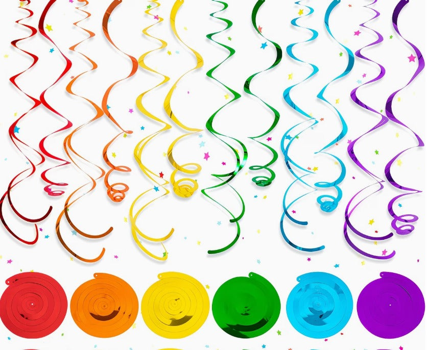 18pcs Colorful Swirl Party Streamers - Multi Colors