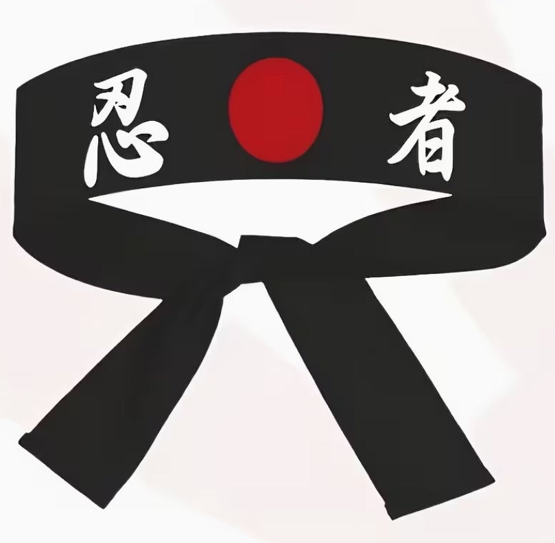 Samurai Japanese Headband for Sushi Chef, Karate & Costume Use - Black
