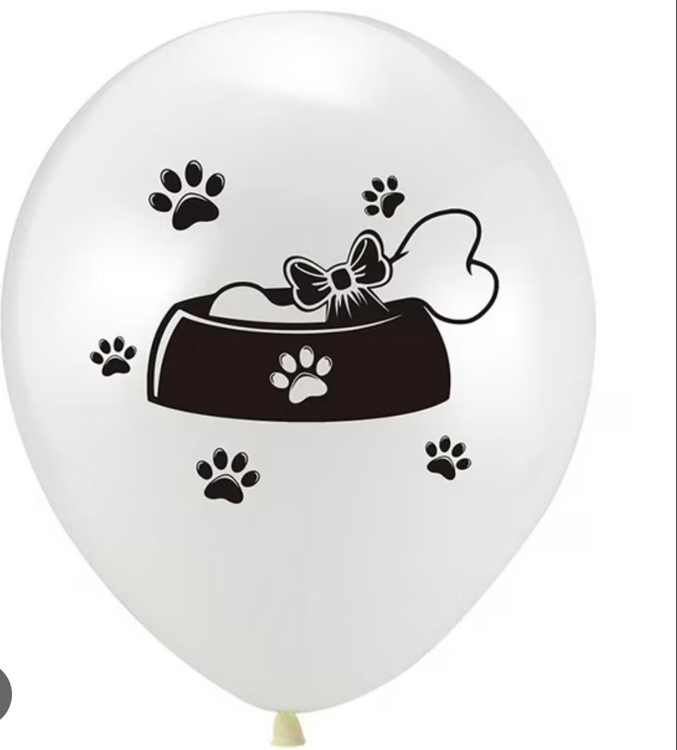 12" Dog Bone & Ribbon Balloons – Dog Food Theme