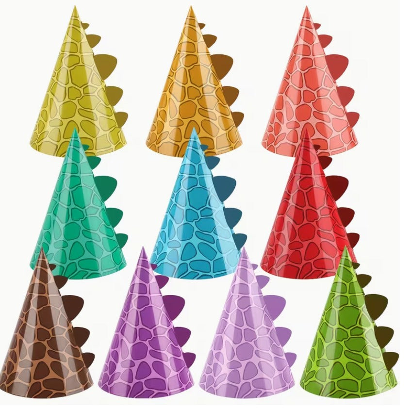10-Pack Dinosaur Party Hats