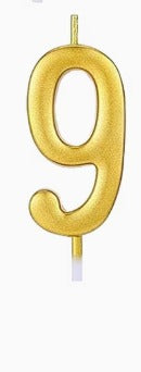 Number Birthday Cake Candle - Golden