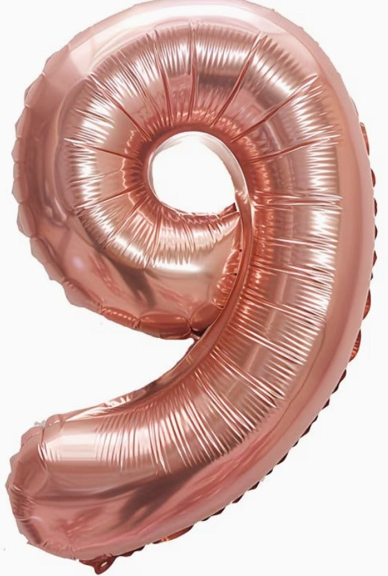 16" Foil Number Balloon – Rose Pink