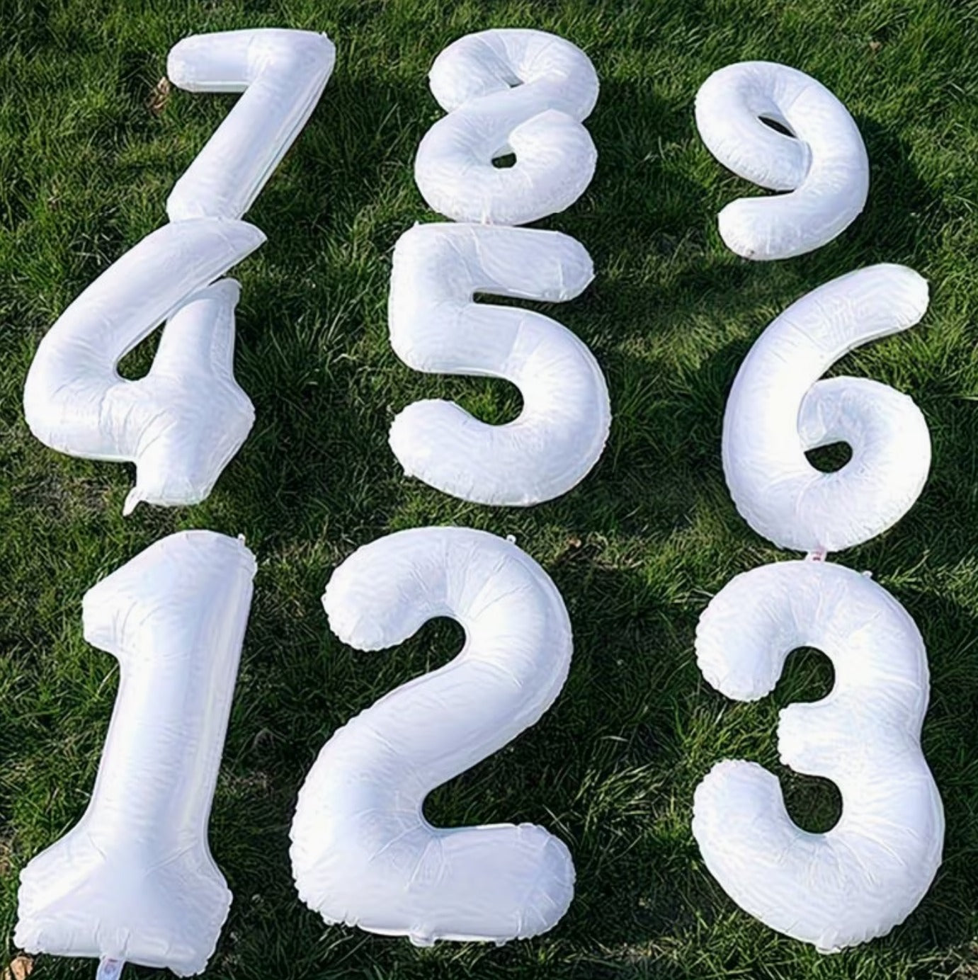 16" Foil Number Balloon - White