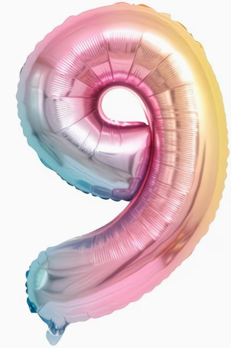 16" Foil Number Balloon - Gradient Mermaid