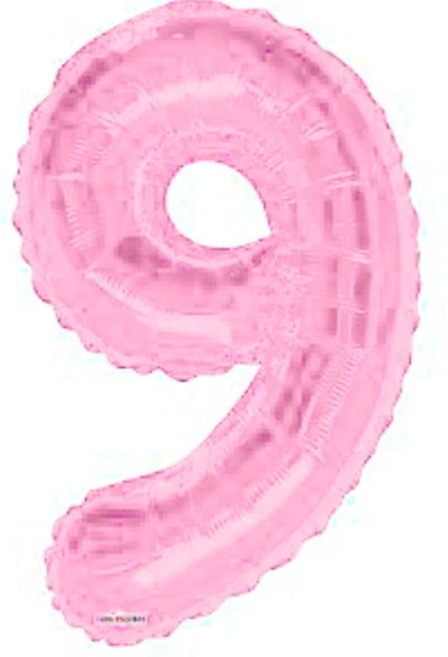 16" Foil Number Balloon – Light Pink