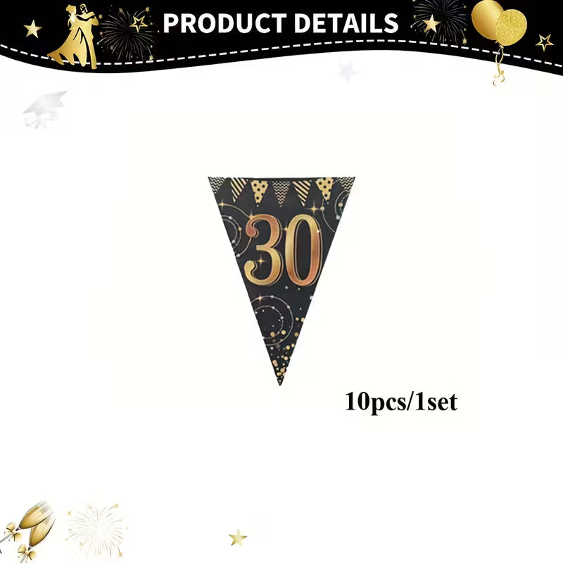 12pcs/1set, Black and Golden Theme (30)