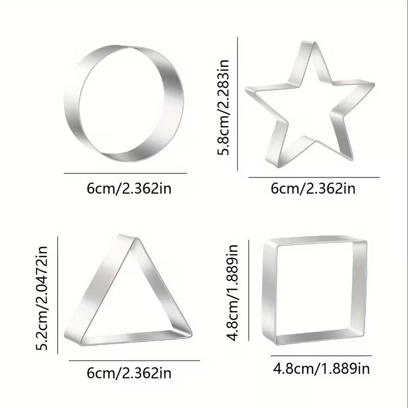 4-Piece Stainless Steel Cookie Cutter Set