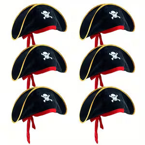 1 pc Golden Edge Pirate Hat Non-woven