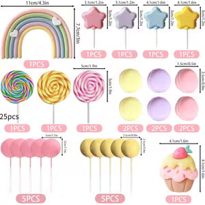 Sweet-Themed Cake Decorations – Colorful & Fun Toppers