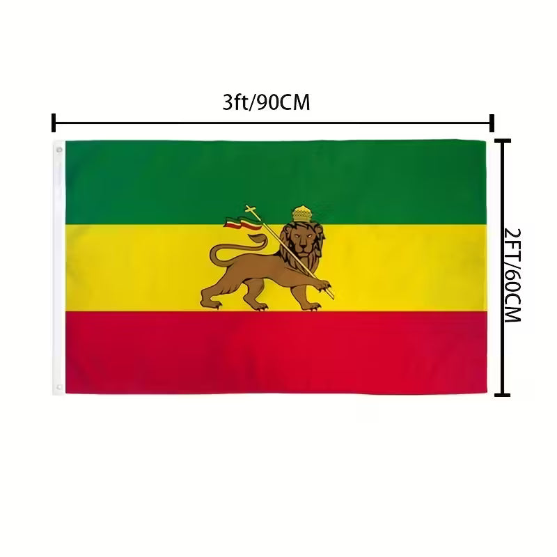 Ethiopia Flag with Lion Flag