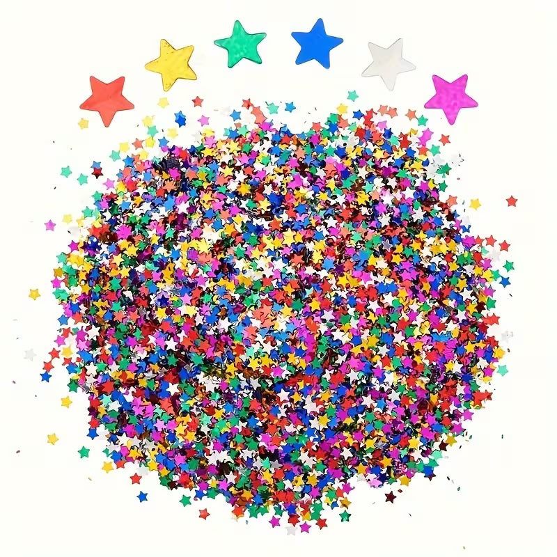 Metallic Multi-Color Star Confetti