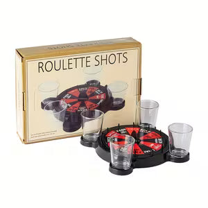 Roulette Shots Game with 4 Glass Cups
