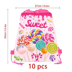 Pack Cartoon Lollipop Drawstring Backpacks