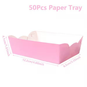 50pcs Pink Paper Trays