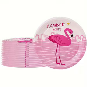 Pink Flamingo Paper Plates