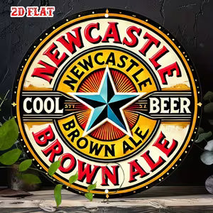 Round Vintage Metal Signs - Retro Beer Themed