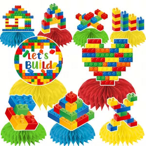 Lego Block-Themed Birthday Honey Comb Decoration
