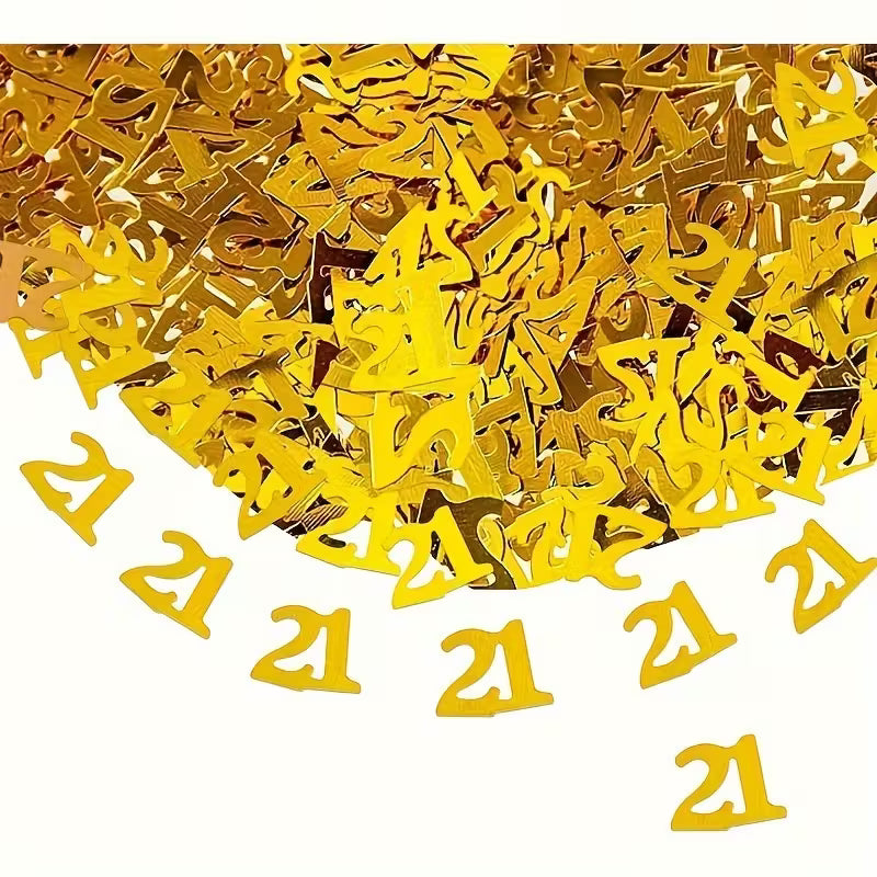 Elegant Golden Glitter Confetti (21st Birthday)