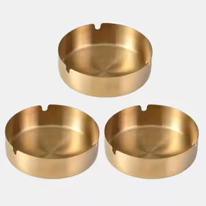 Elegant Golden Stainless Steel Ashtrays