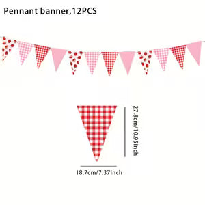Pre-Tied Red & White Checkered Paper Flags
