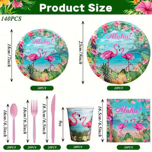 Tropical Hawaiian Beach Party Decorations Set