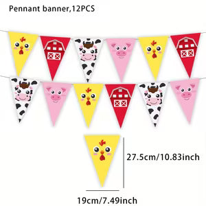 Farm Cartoon Toy-Themed Triangle Flag Garlands