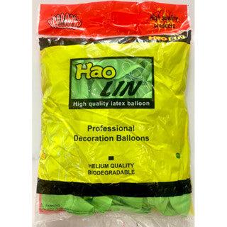 12" Latex Balloons Metallic Light Green (100pcs)