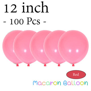 12" Latex Balloons Red (100 pieces)