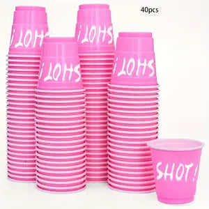 20 SHOT! Hot Pink Party Shot Glasses