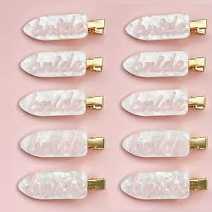 10pc Pink Bride Hair Clips