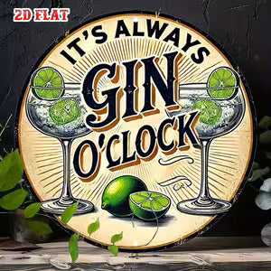 Round Classic Metal Wall Sign - Bar Decoration