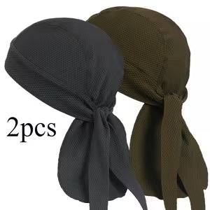 2pcs Black Pirate Skull Headscarf