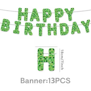 Miner-Themed Birthday Banner