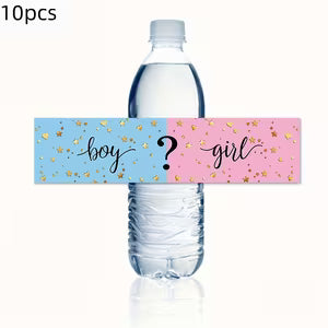 Gender Revealing Water Bottle Stickers