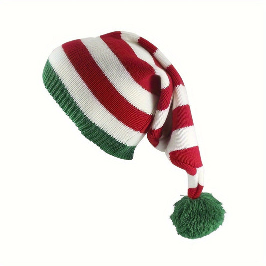 Red, White and Green Christmas Knitted Hat