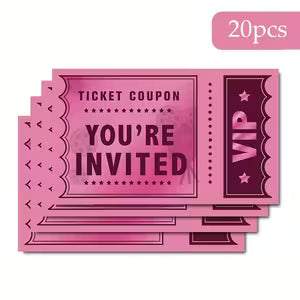 Pink Movie Night VIP Party Invitations