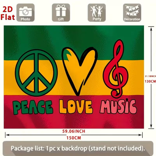 Peace Love Birthday Backdrop Banner